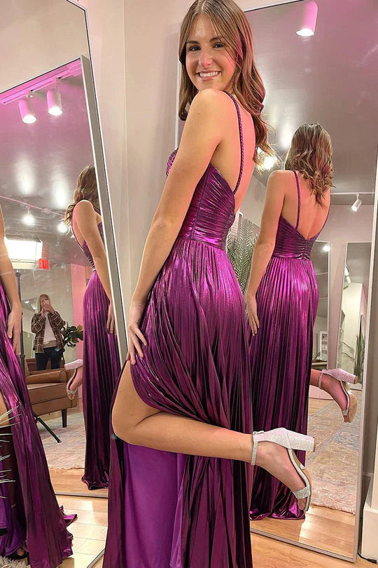 Vestido de fiesta de satén sin mangas con cuello halter, corte A, sencillo, largo y formal