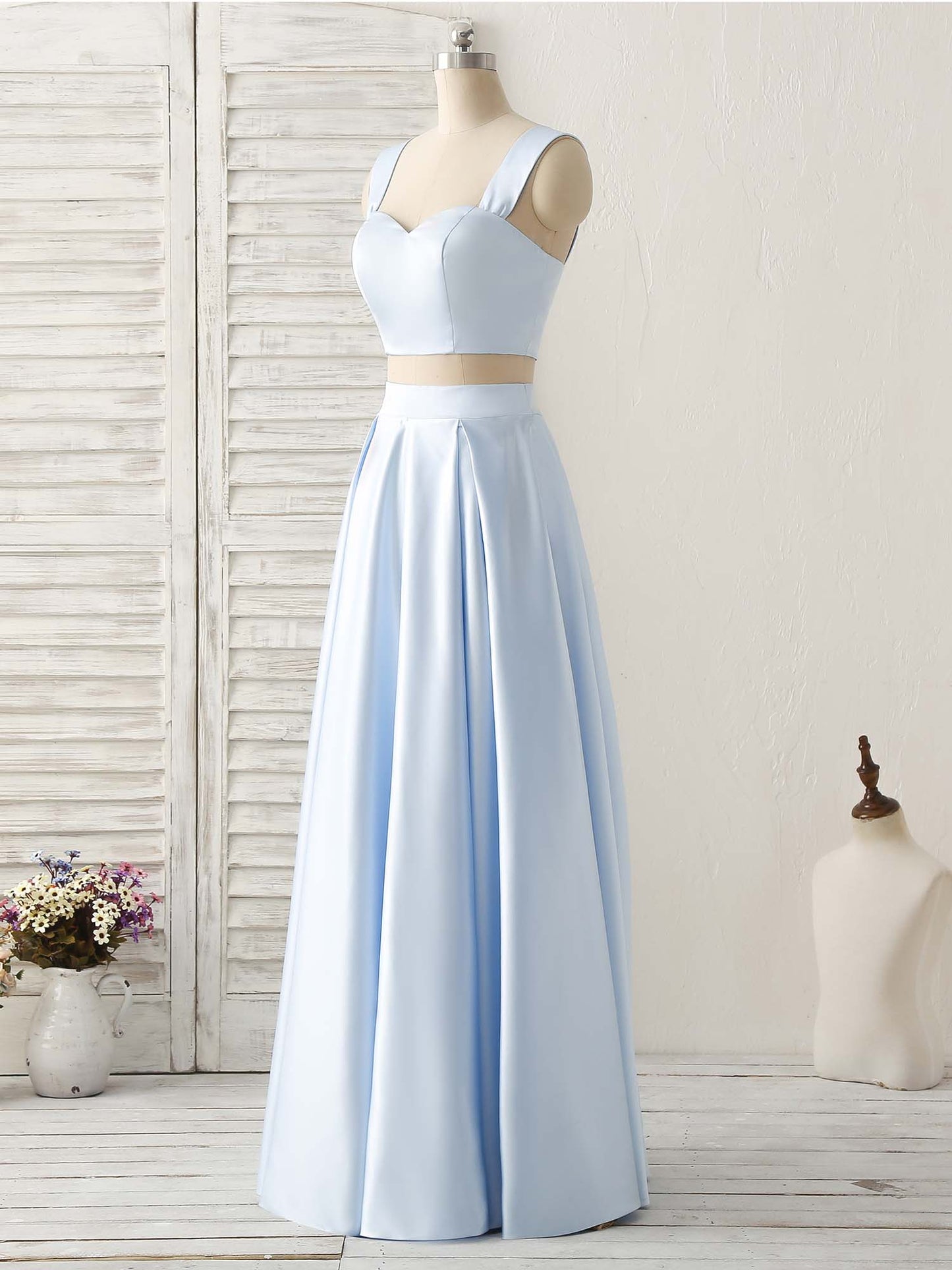 Vestidos de fiesta de satén azul con escote en forma de corazón y corte en A, vestidos de noche económicos hasta el suelo.