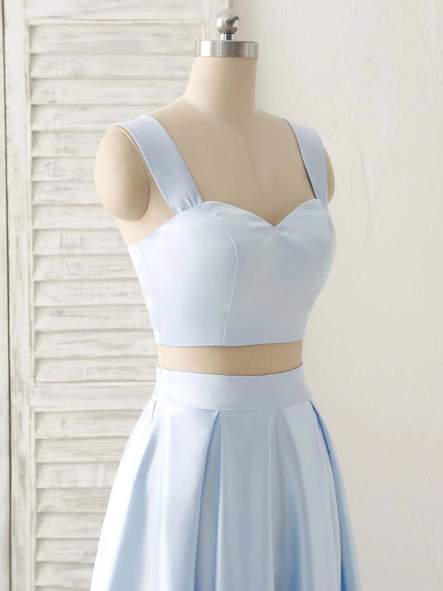Vestidos de fiesta de satén azul con escote en forma de corazón y corte en A, vestidos de noche económicos hasta el suelo.