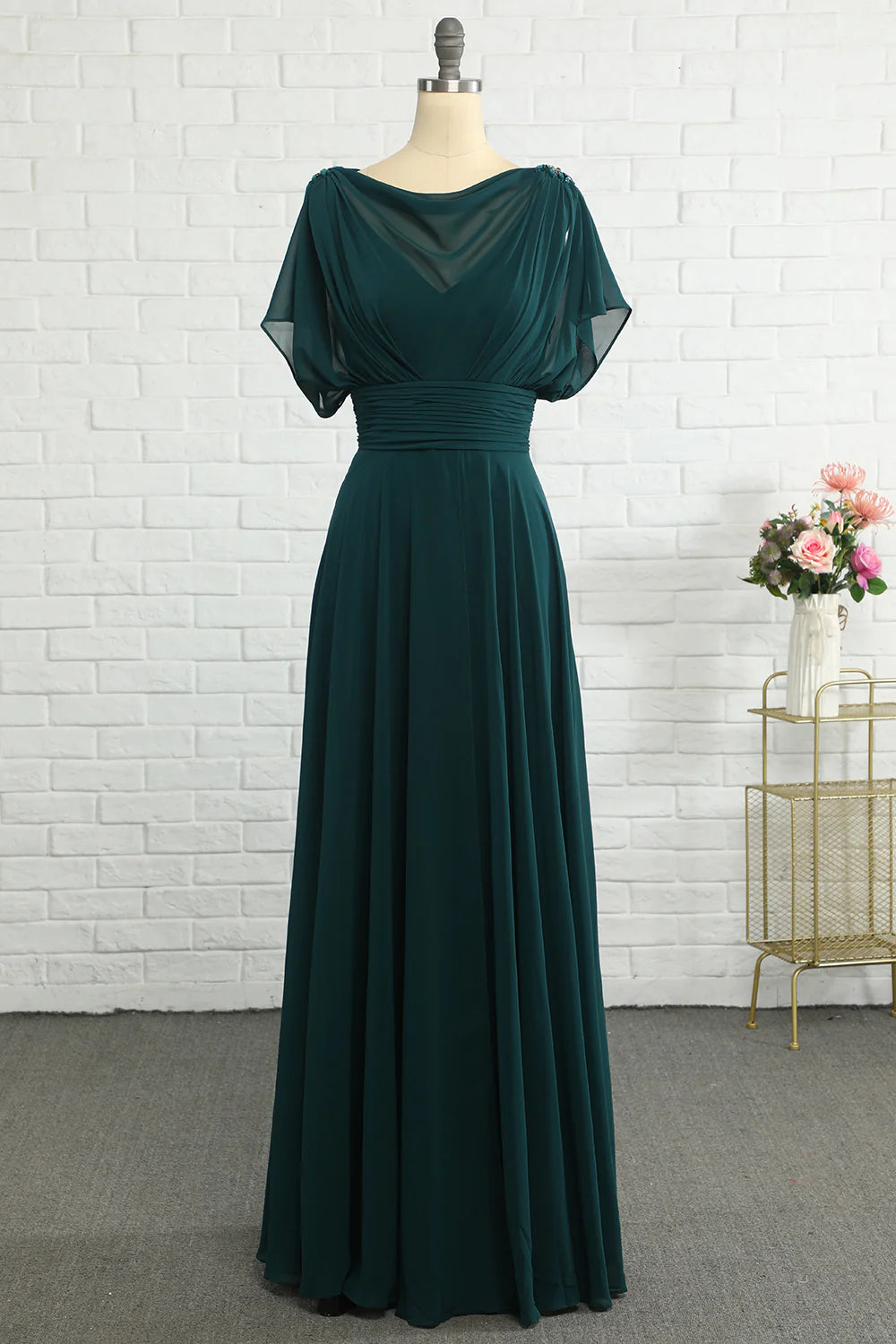Amzcw Green Chiffon Mother Dress Long Bridesmaid Dress prom dresses shops gowns evening dresses