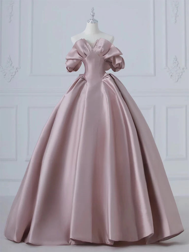 Vestido de fiesta largo de satén rosa de corte A de Amzcw, vestido de noche largo rosa, tiendas de vestidos de fiesta