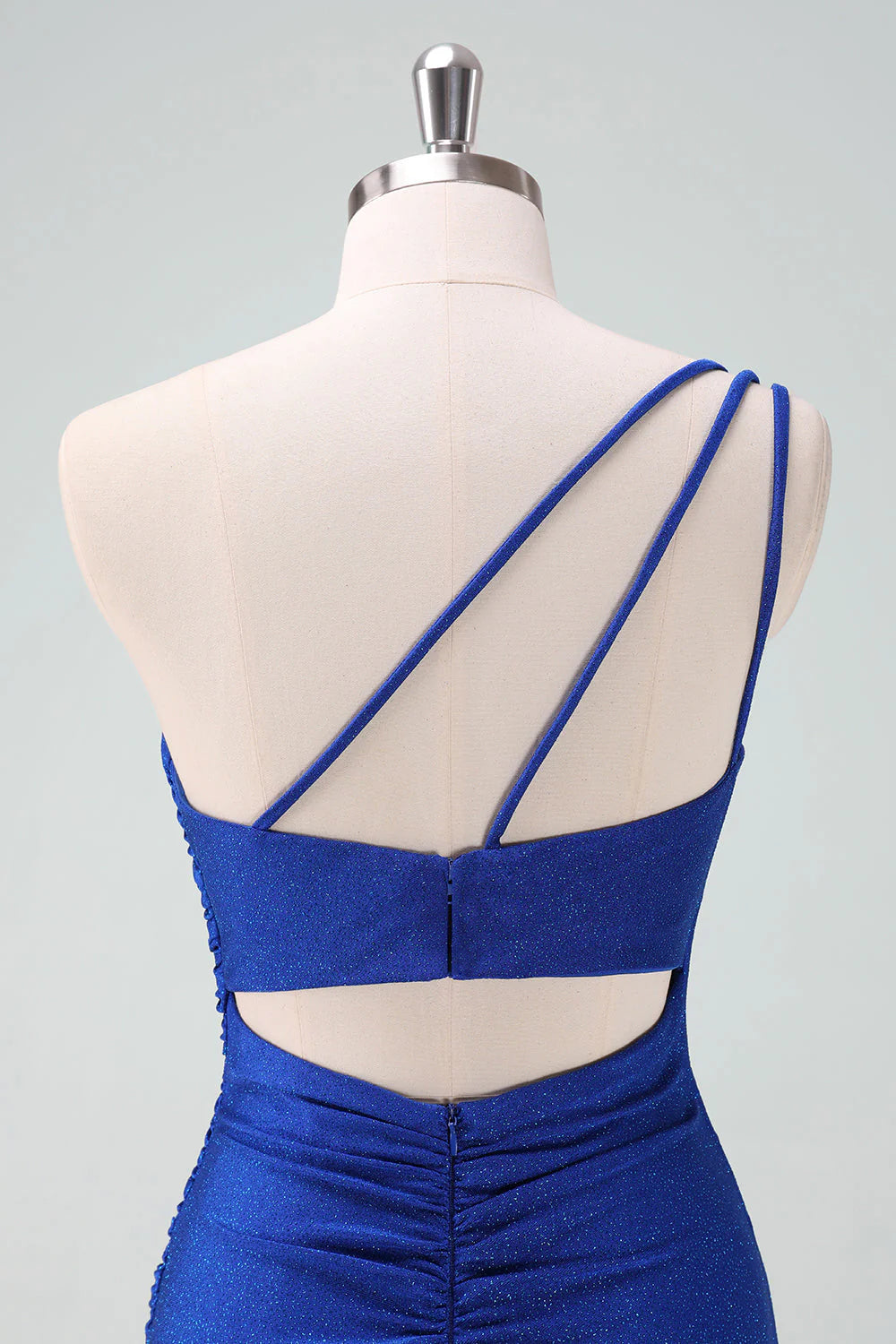 Amzcw Royal Blue One Shoulder Bodycon Ruched Short Homecoming Dress