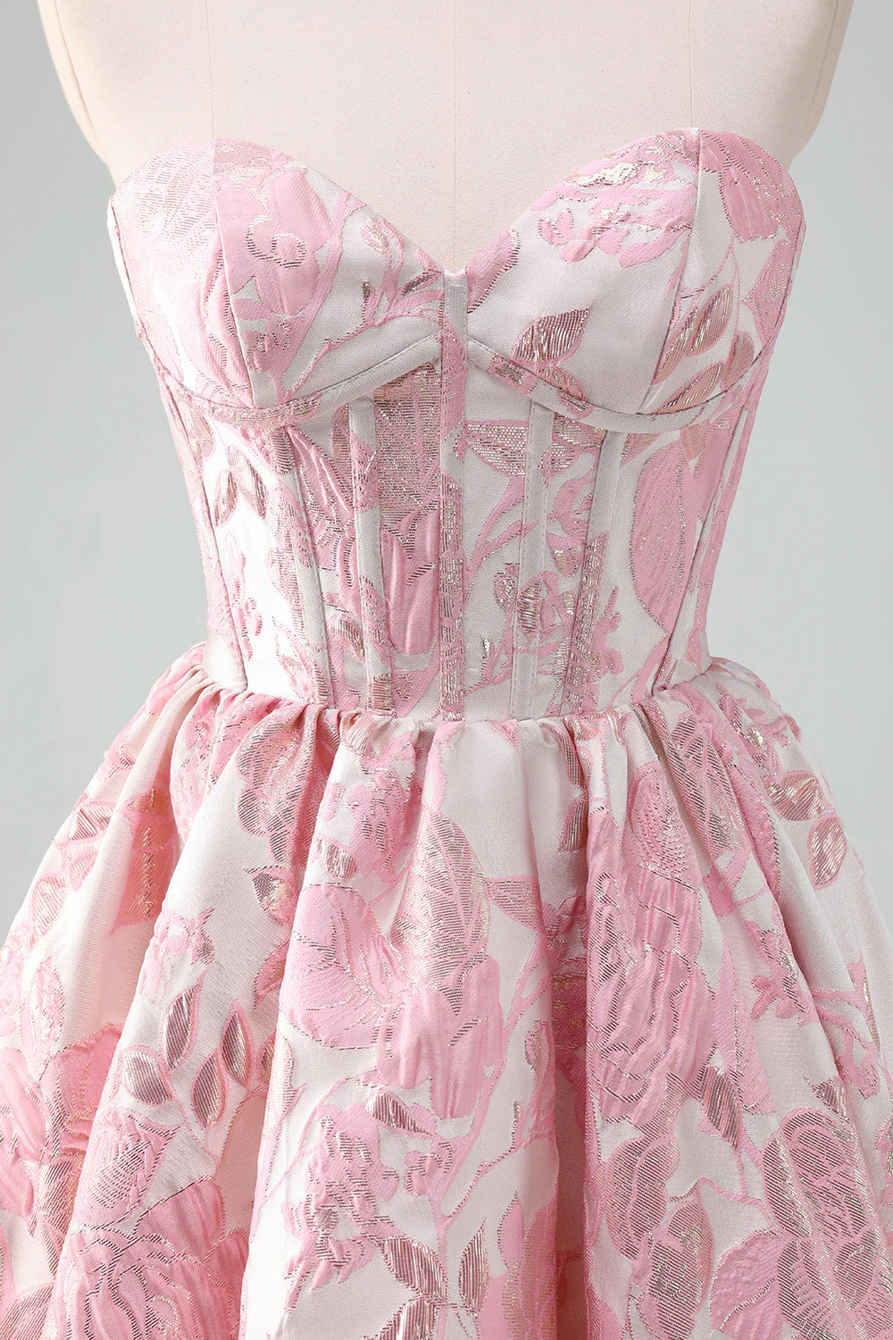 Amzcw Cute Blush Ball Gown Sweetheart Satin Homecoming Dress with Ruffle