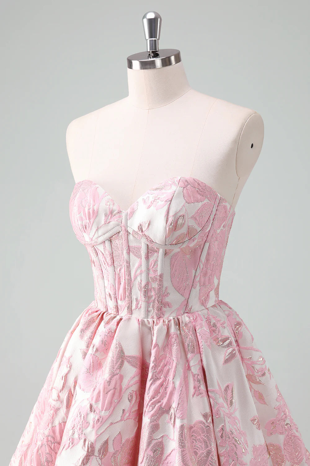 Amzcw Cute Blush Ball Gown Sweetheart Satin Homecoming Dress with Ruffle