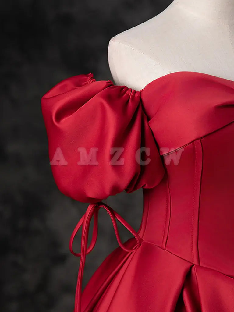 Suknia balowa Amzcw A-Line Sweetheart Neck w kolorze bordowym, długa, burgundowa, formalna sukienka, suknia balowa w sklepie