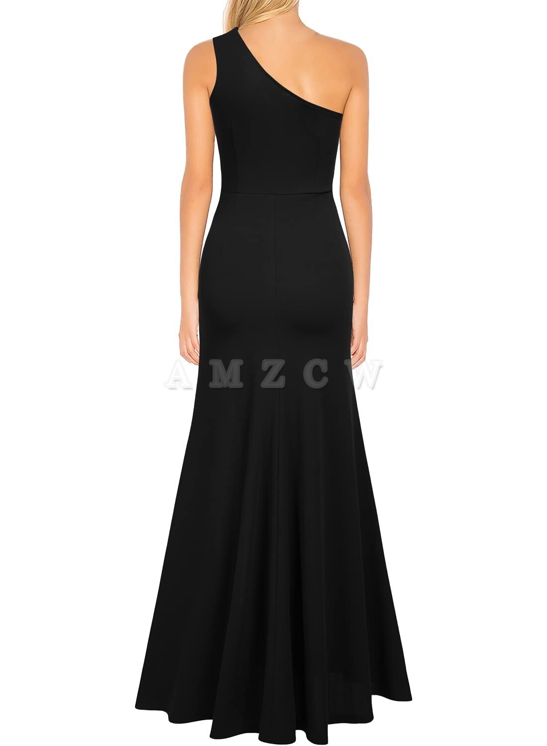 Amzcw Women's One Shoulder Sleeveless Split Bodycon Mermaid Evening Cocktail Long Dress dresses evening wear