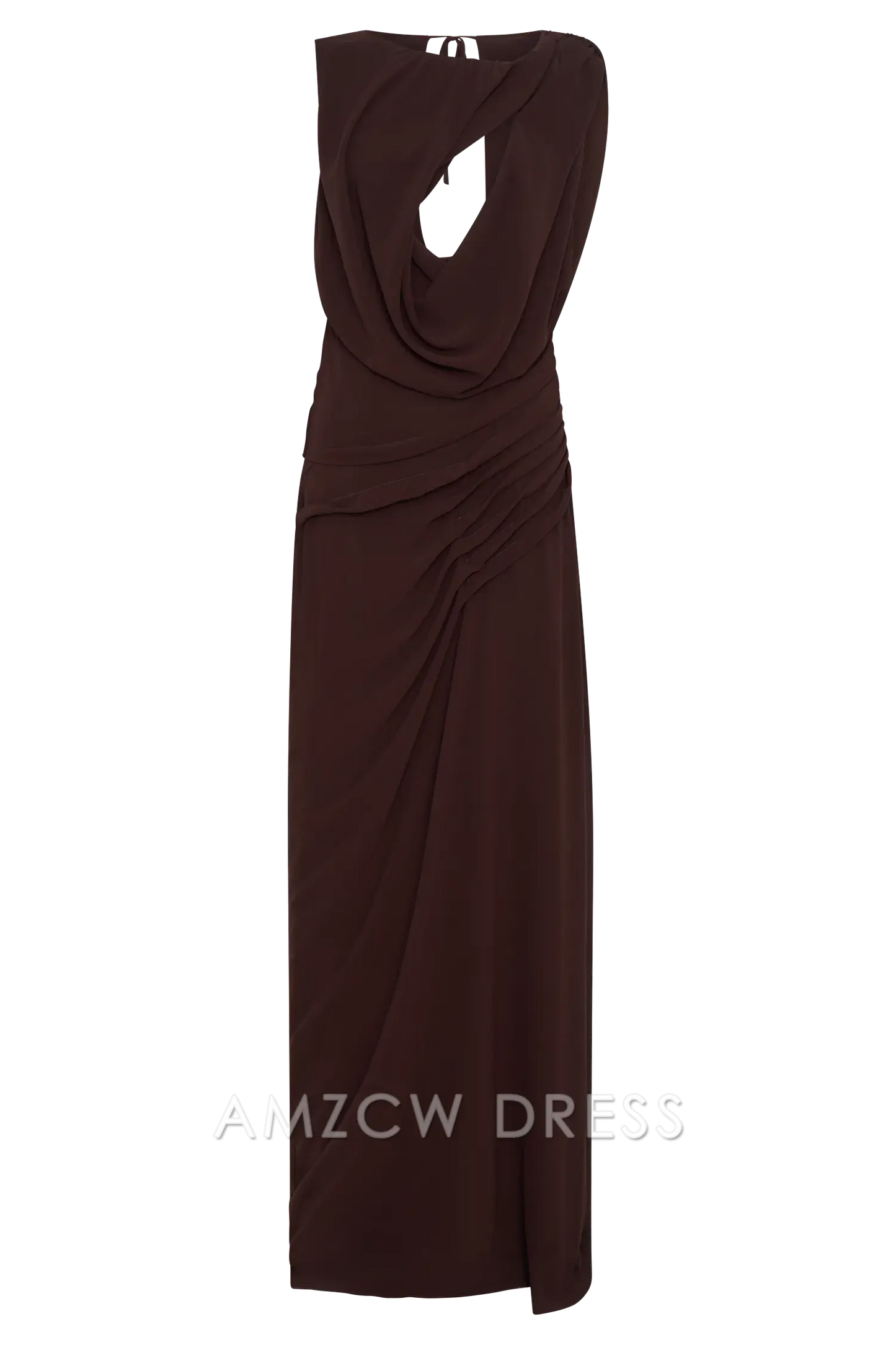 Amzcw Elegant Asymmetric Cutout Maxi Dress with Draped Details and Open Back: A Bold Choice for Fashion - Forward Events