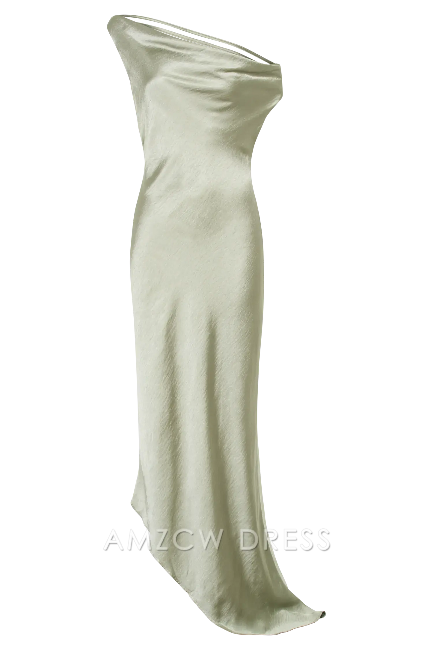 Amzcw Elegant Chic Asymmetric Satin Dress: One - Shoulder & Draped Back Detail Party wear