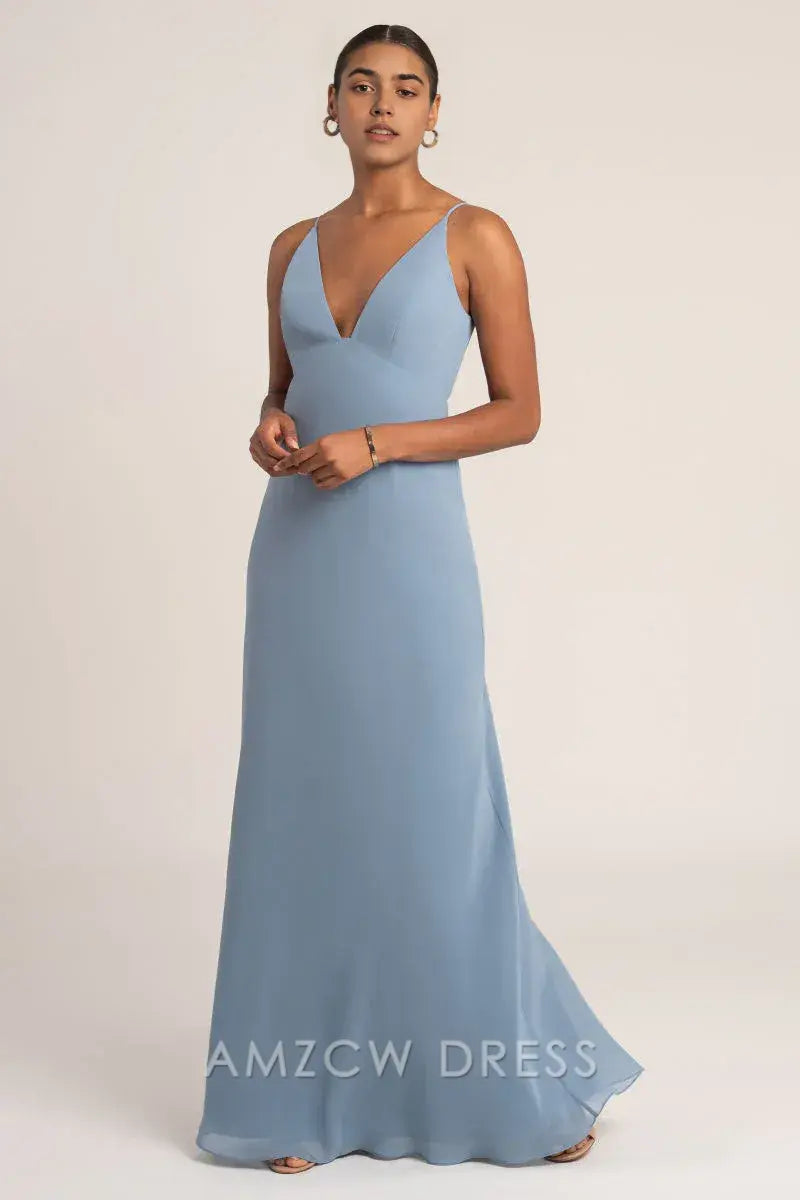 Amzcw Elegant Deep V - Neck Slip Maxi Dress: Effortless Sophistication for Special Moments