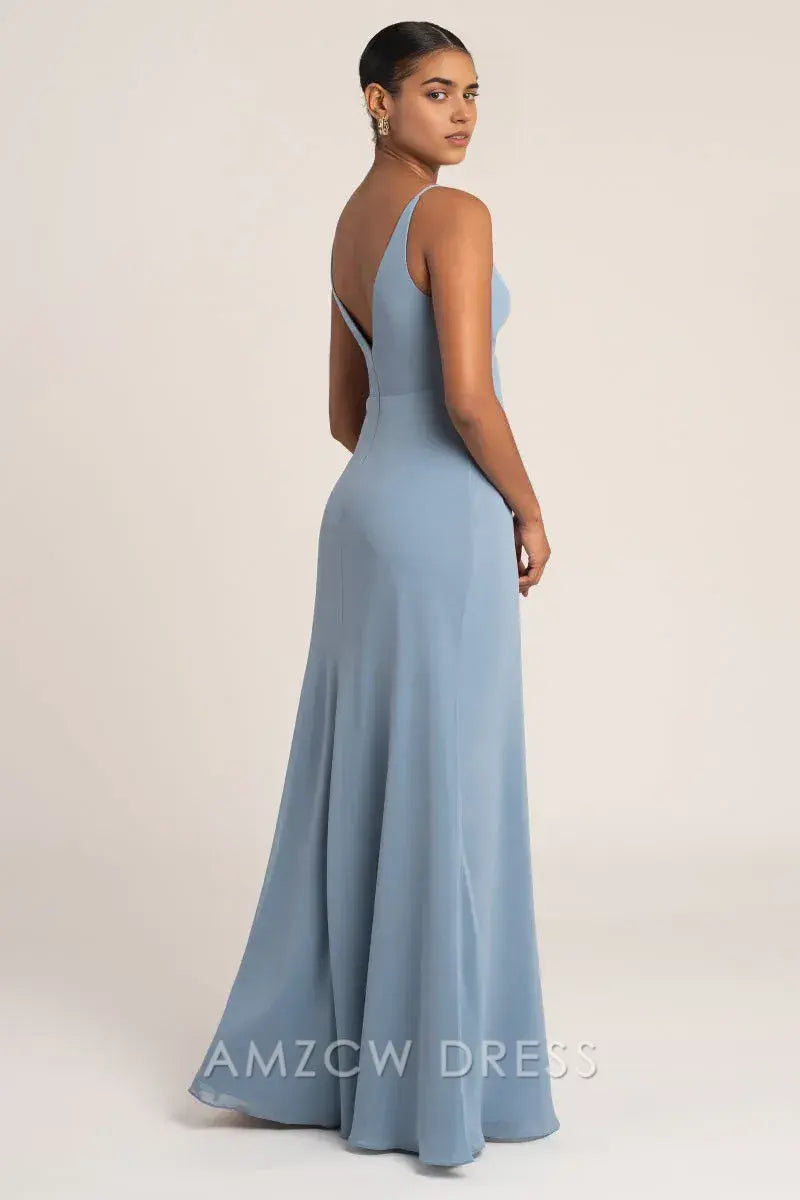 Amzcw Elegant Deep V - Neck Slip Maxi Dress: Effortless Sophistication for Special Moments