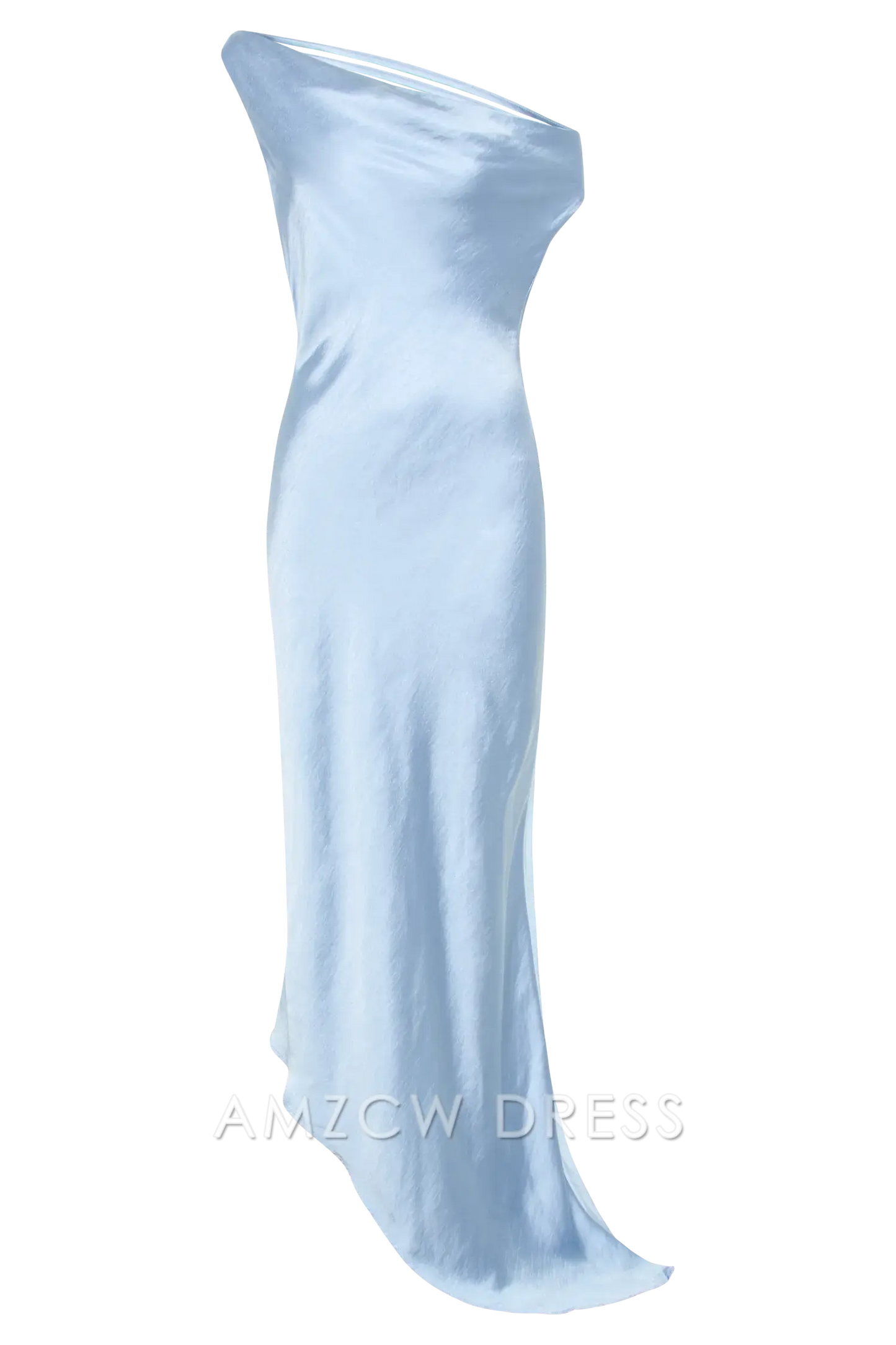 Amzcw Elegant Eye - Catching One - Shoulder Gown: Satin Drape & Open Back Detail Party wear