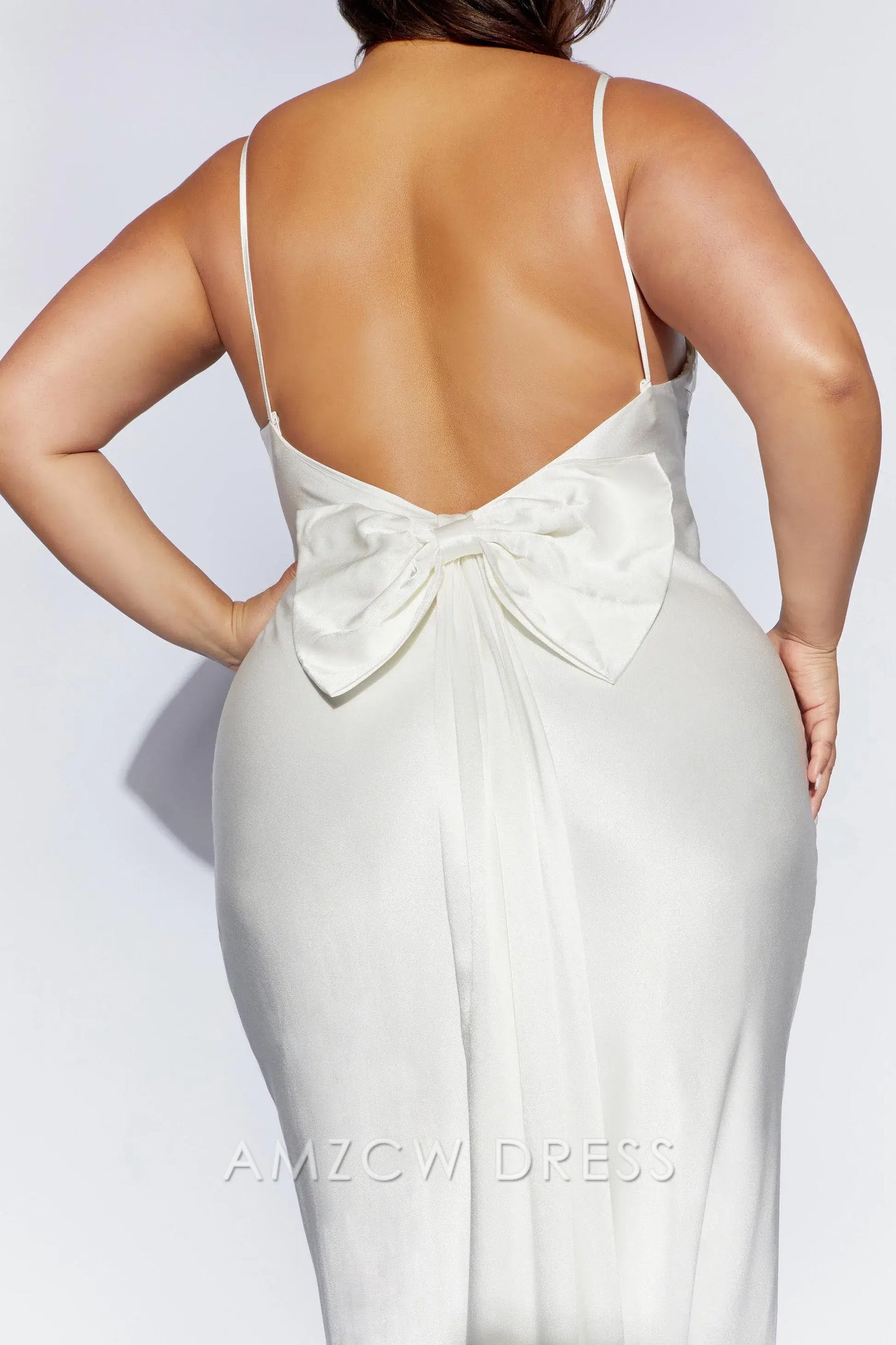Amzcw Elegant Glamorous Backless Satin Dress: Light Up Any Occasion Party wear