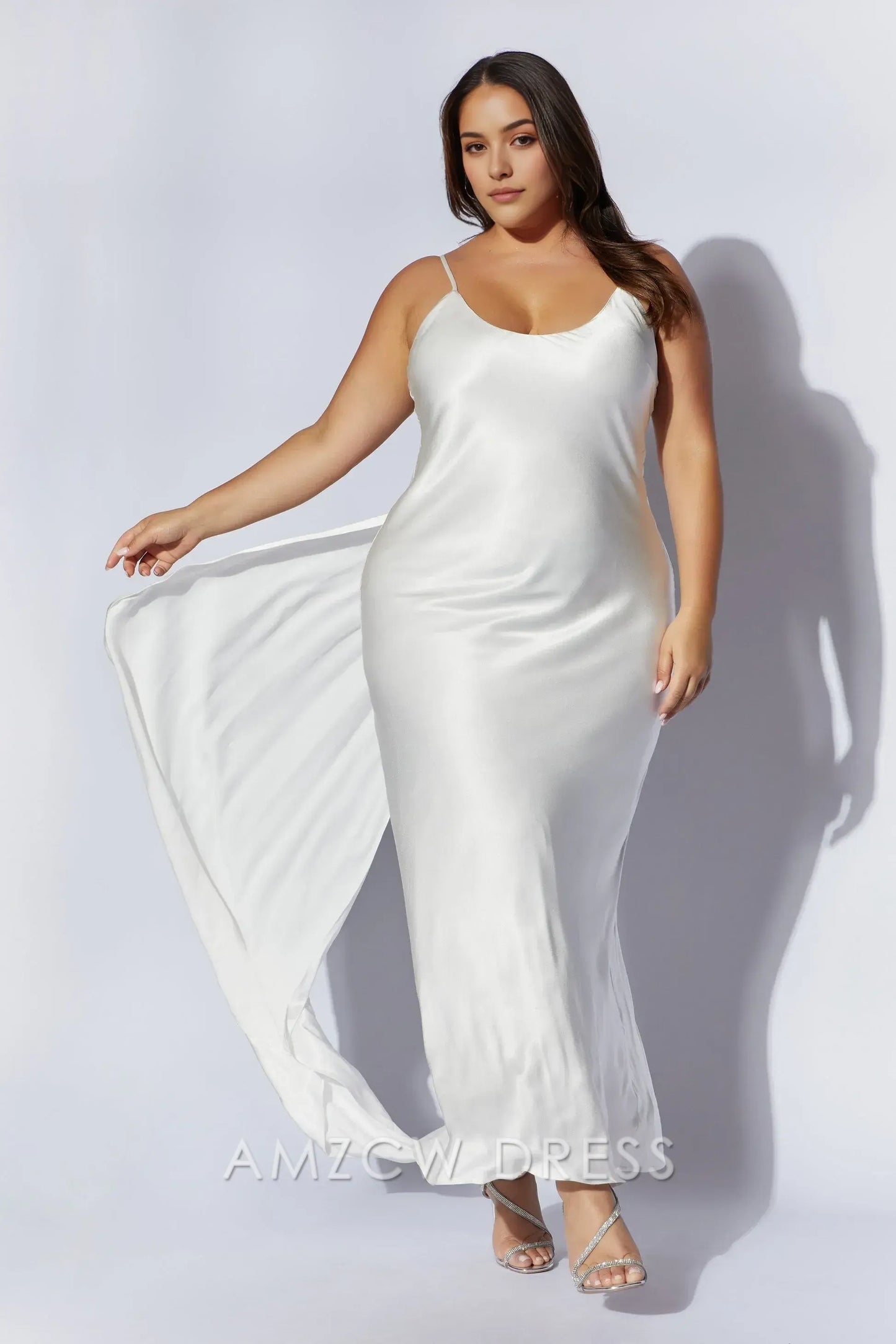 Amzcw Elegant Glamorous Backless Satin Dress: Light Up Any Occasion Party wear