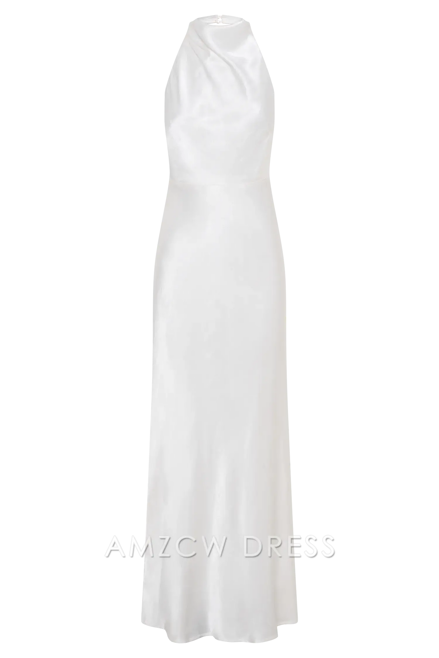 Amzcw Elegant Halter - Neck White Dress: Perfect for Prom Nights Party wear
