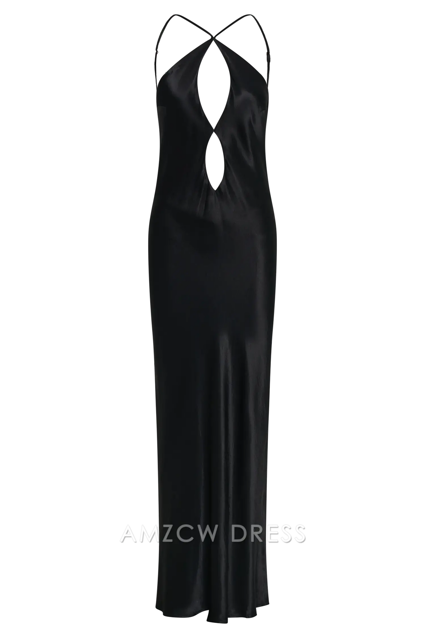 Amzcw Elegant Halter Neck Backless Satin Gown: Prom & Event Stunner Party wear
