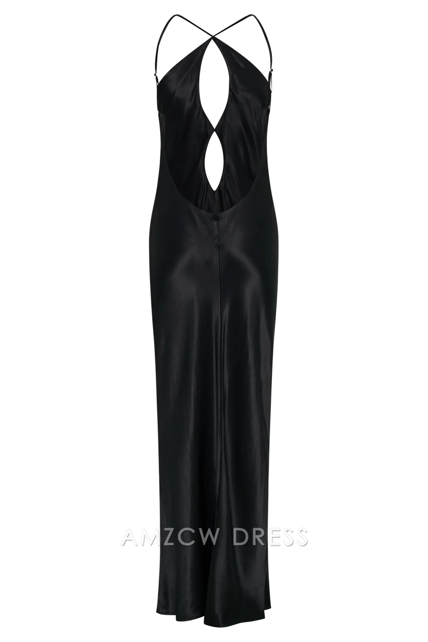 Amzcw Elegant Halter Neck Backless Satin Gown: Prom & Event Stunner Party wear