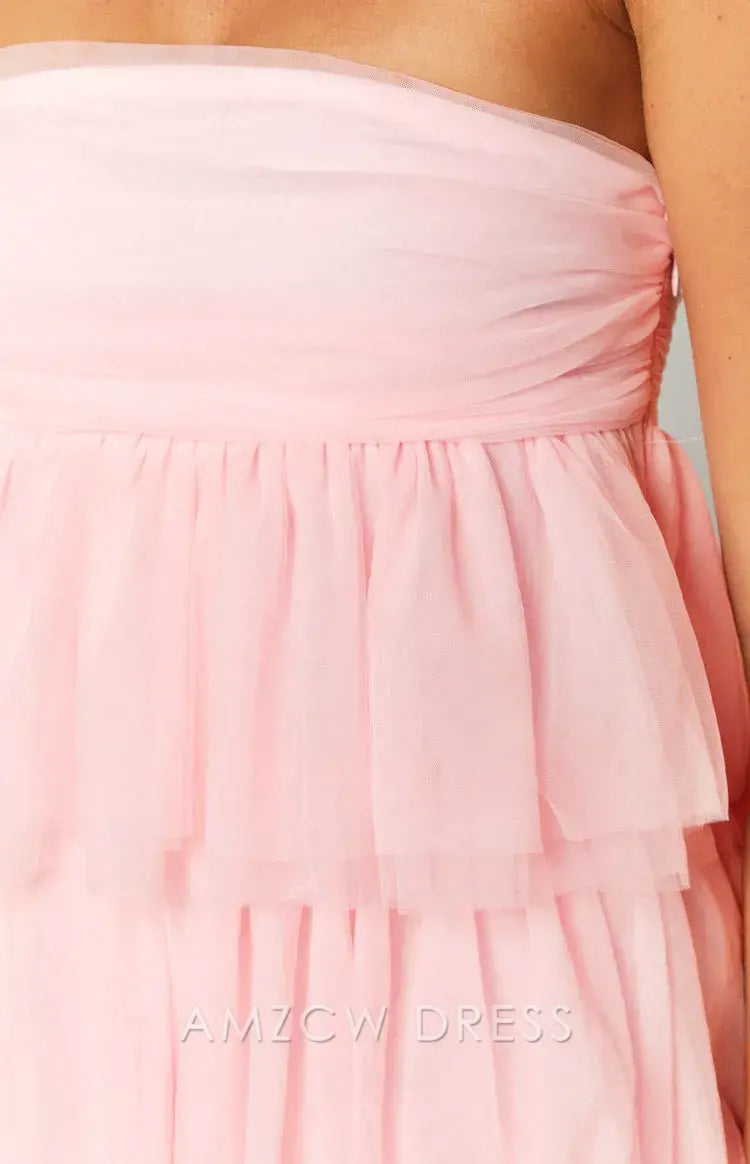 Amzcw Elegant Homecoming Dresses A-Line Birthday Girl Pink Mini Party Dress hot sale for women