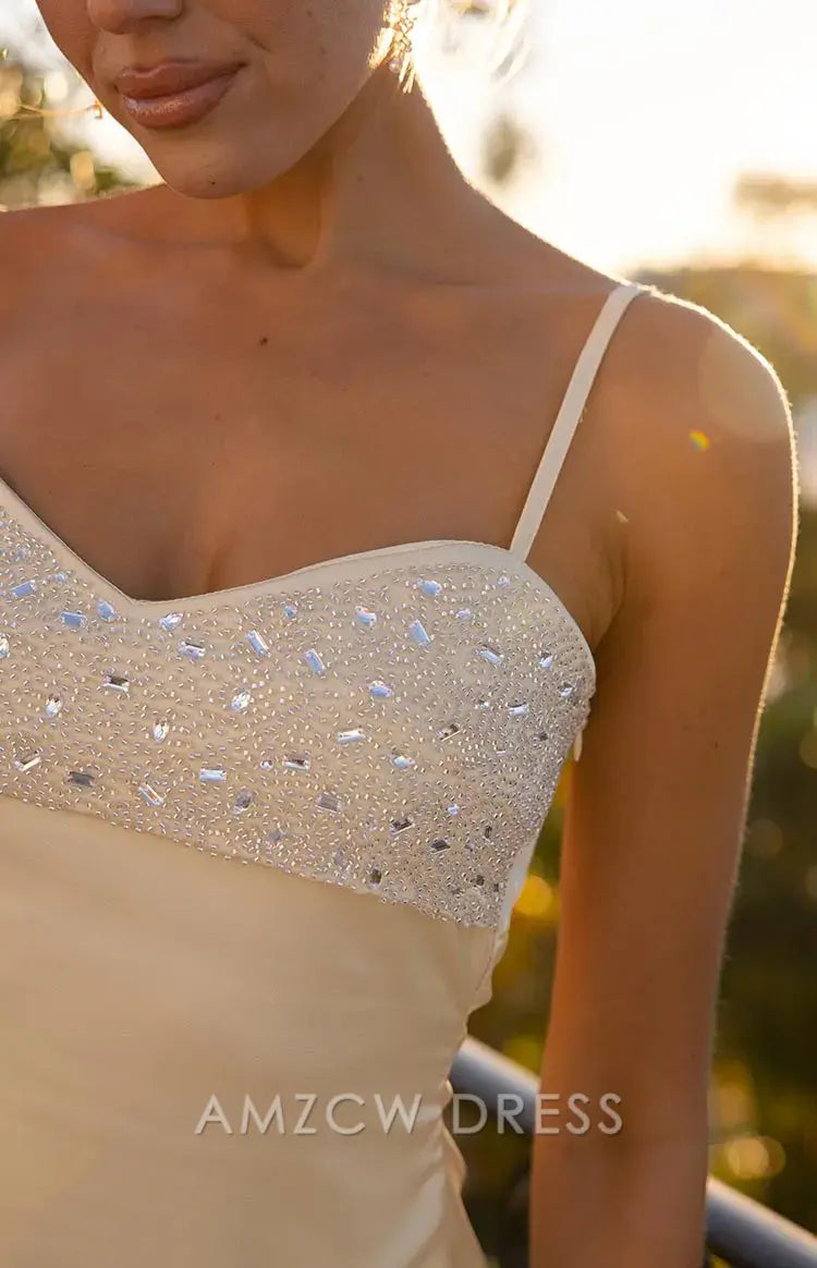Amzcw Elegant Homecoming Dresses A-Line Gold Sequin Contrast Party Mini Dress backless hot sale for women