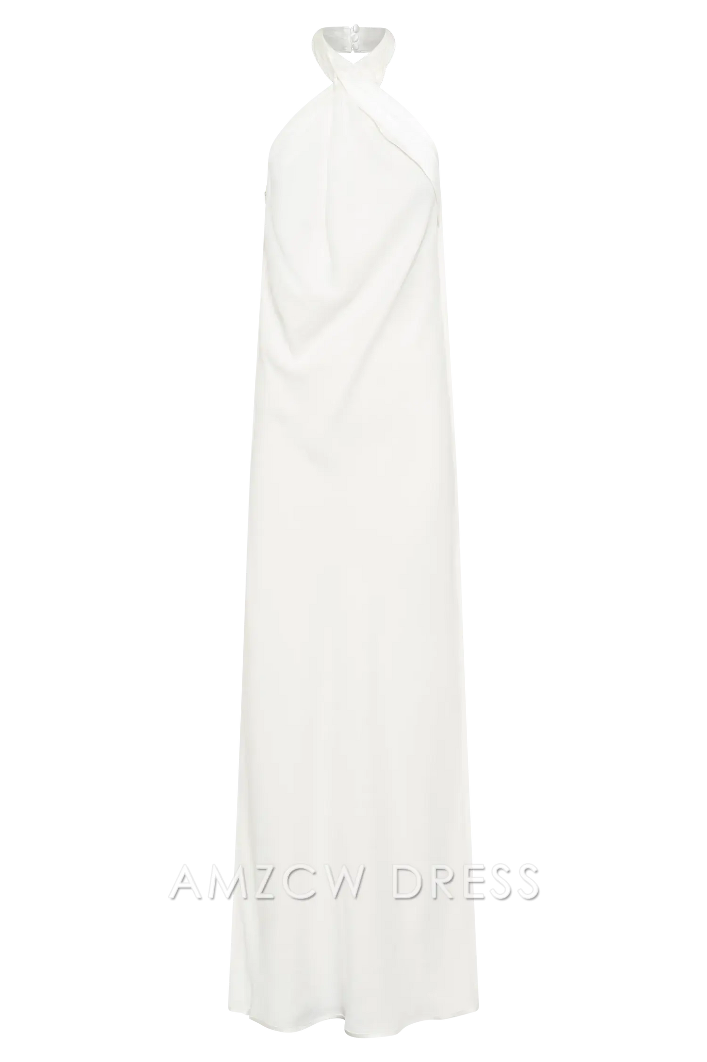 Amzcw Elegant Twisted Halter Satin Gown: Prom & Event Highlight Party wear