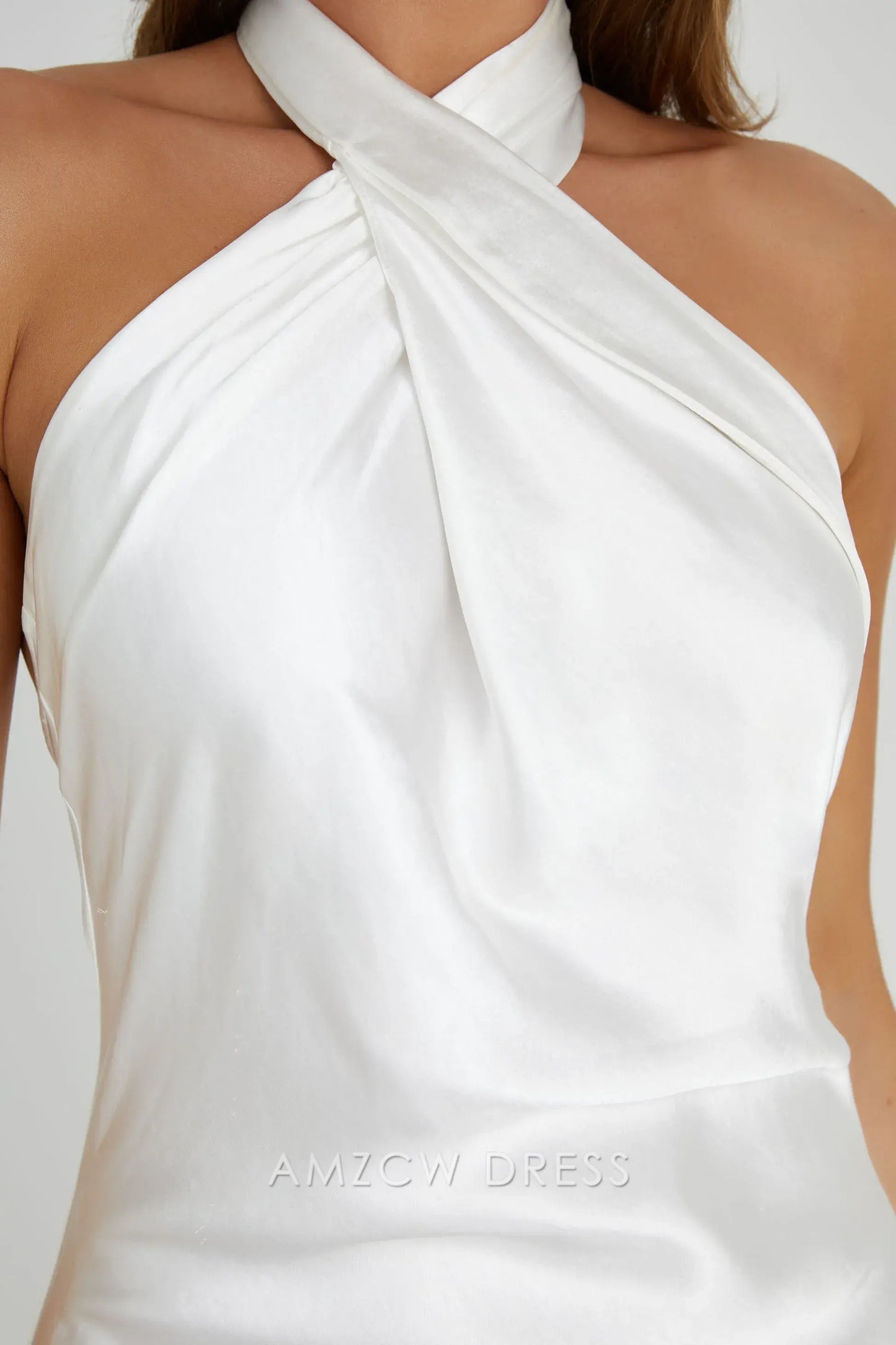 Amzcw Elegant Twisted Halter Satin Gown: Prom & Event Highlight Party wear