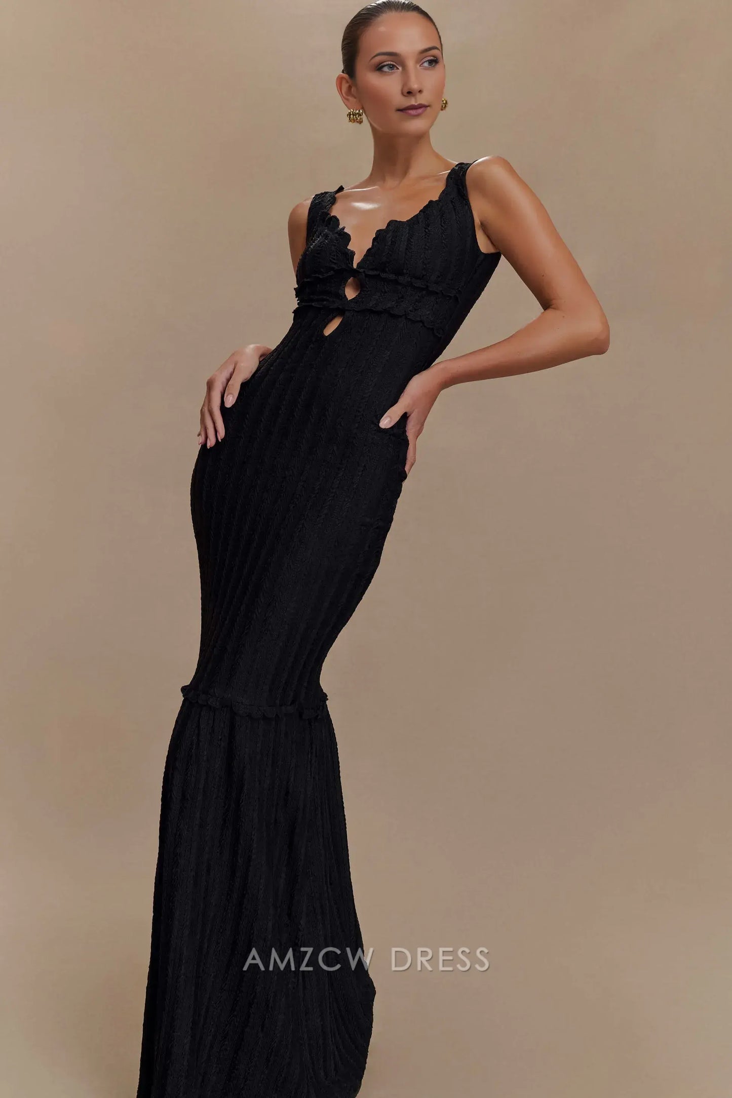Amzcw Elegant prom clothes Off Shoulder Maxi Dress - Black Floor Length formal hot sale for women