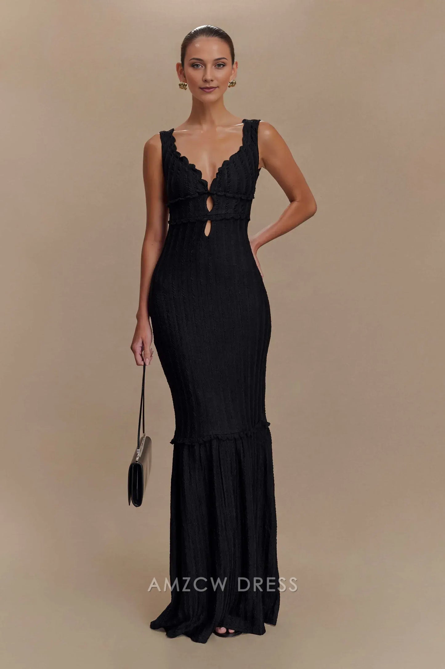 Amzcw Elegant prom clothes Off Shoulder Maxi Dress - Black Floor Length formal hot sale for women