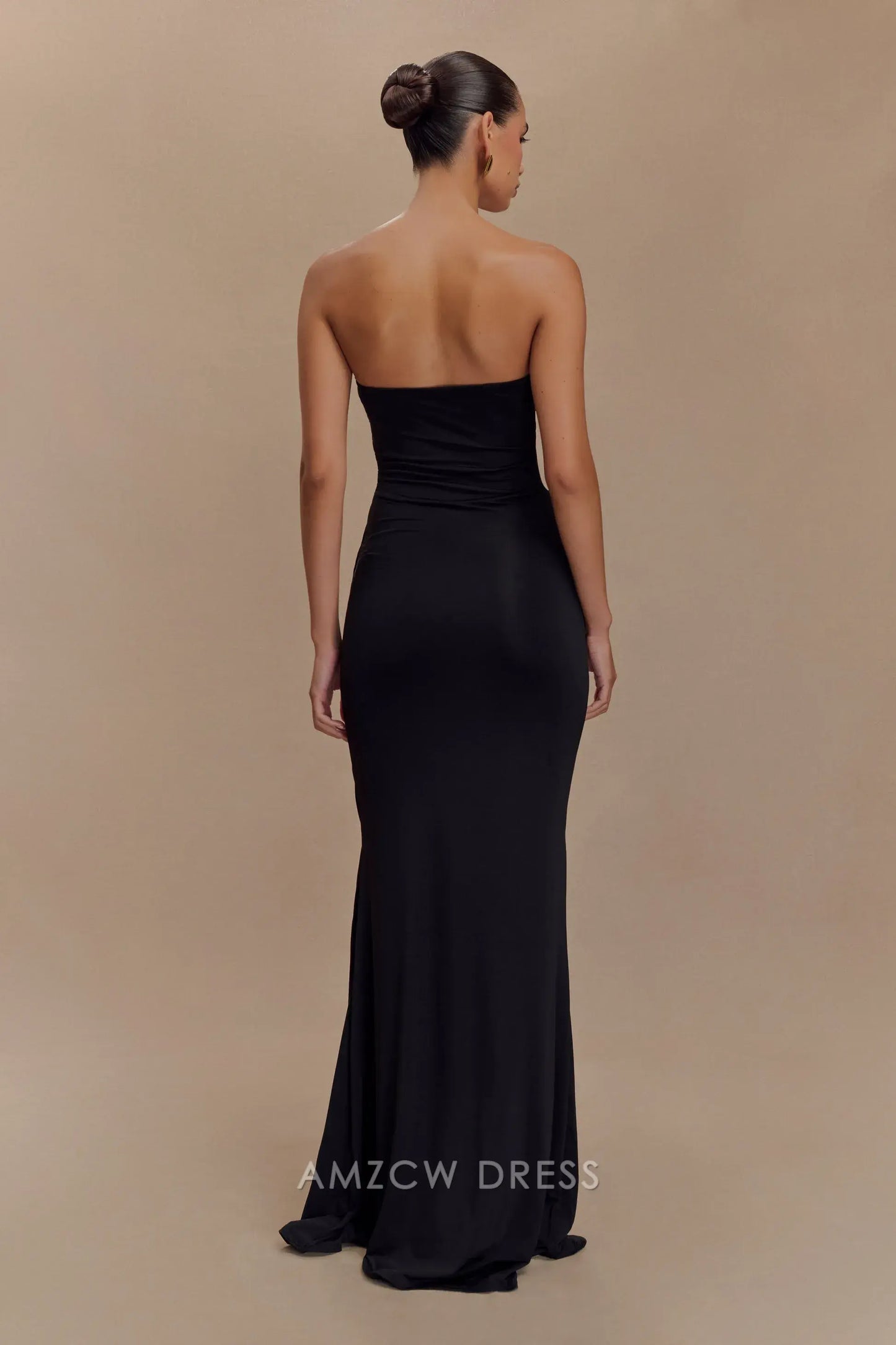 Amzcw Elegant prom clothes Strapless Slinky Maxi Dress - Black Floor Length formal hot sale for women