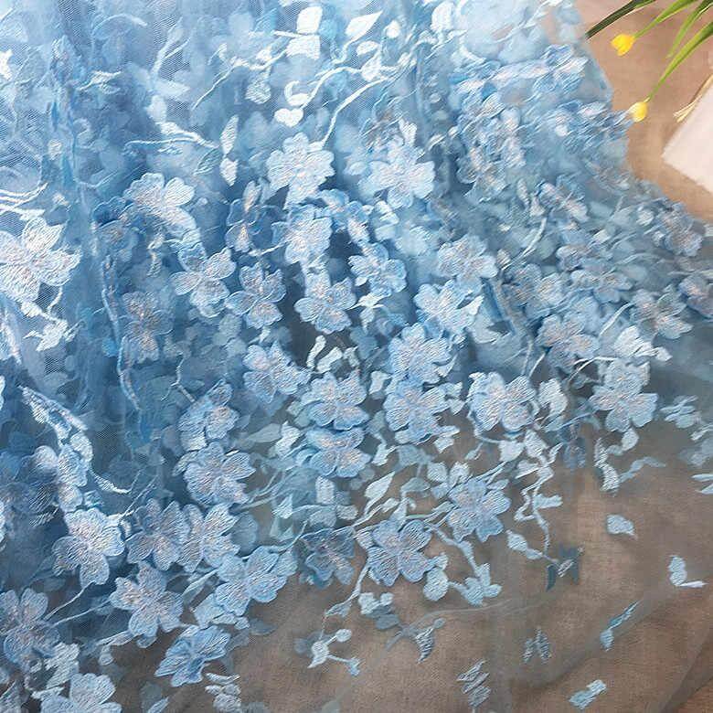 Ball Gown Blue Prom Dresses Floral Lace Bateau Long Cap Sleeve Quinceanera Dresses