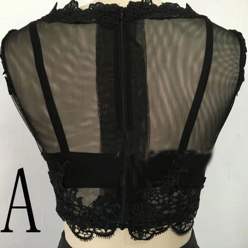 Vestidos de fiesta negros de encaje de dos piezas con manga larga