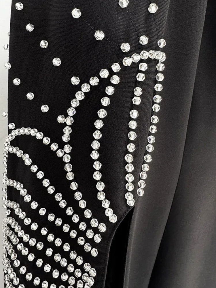 Black Sequin Off-the-Shoulder Long Sleeve Mermaid Evening Dresses for Party