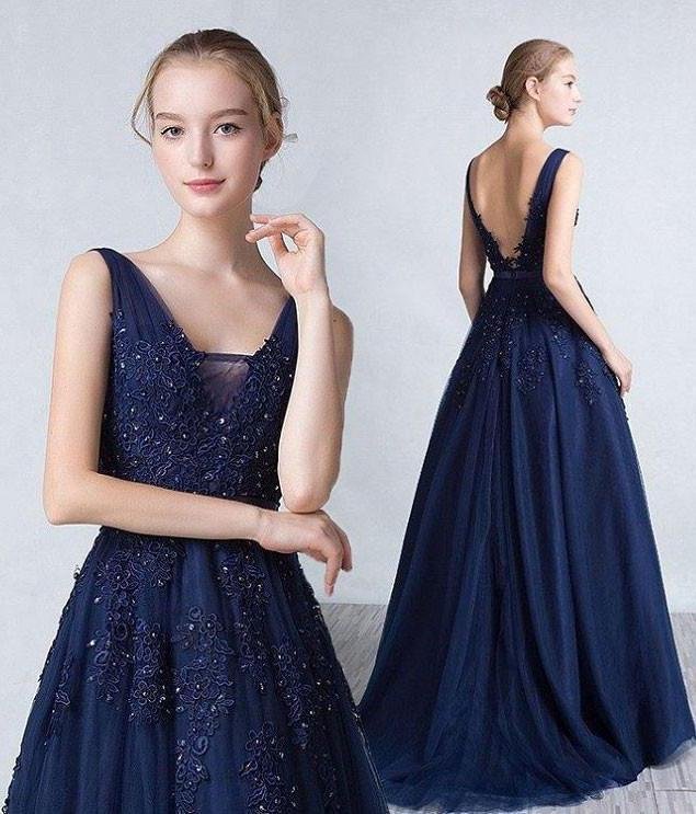 Vestidos de fiesta con escote en V, sin mangas, con cremallera y apliques