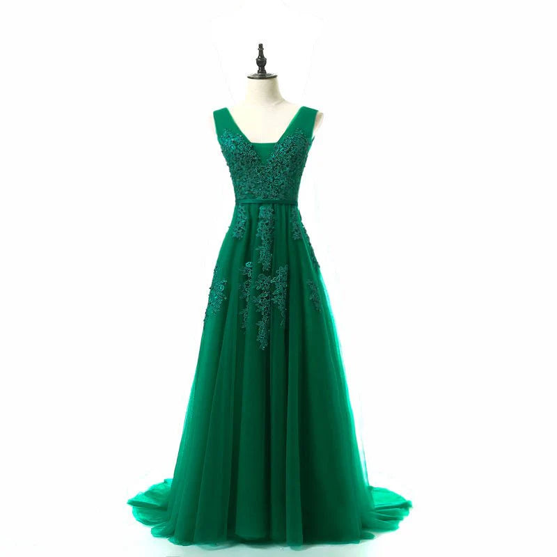 Vestidos de fiesta con escote en V, sin mangas, con cremallera y apliques