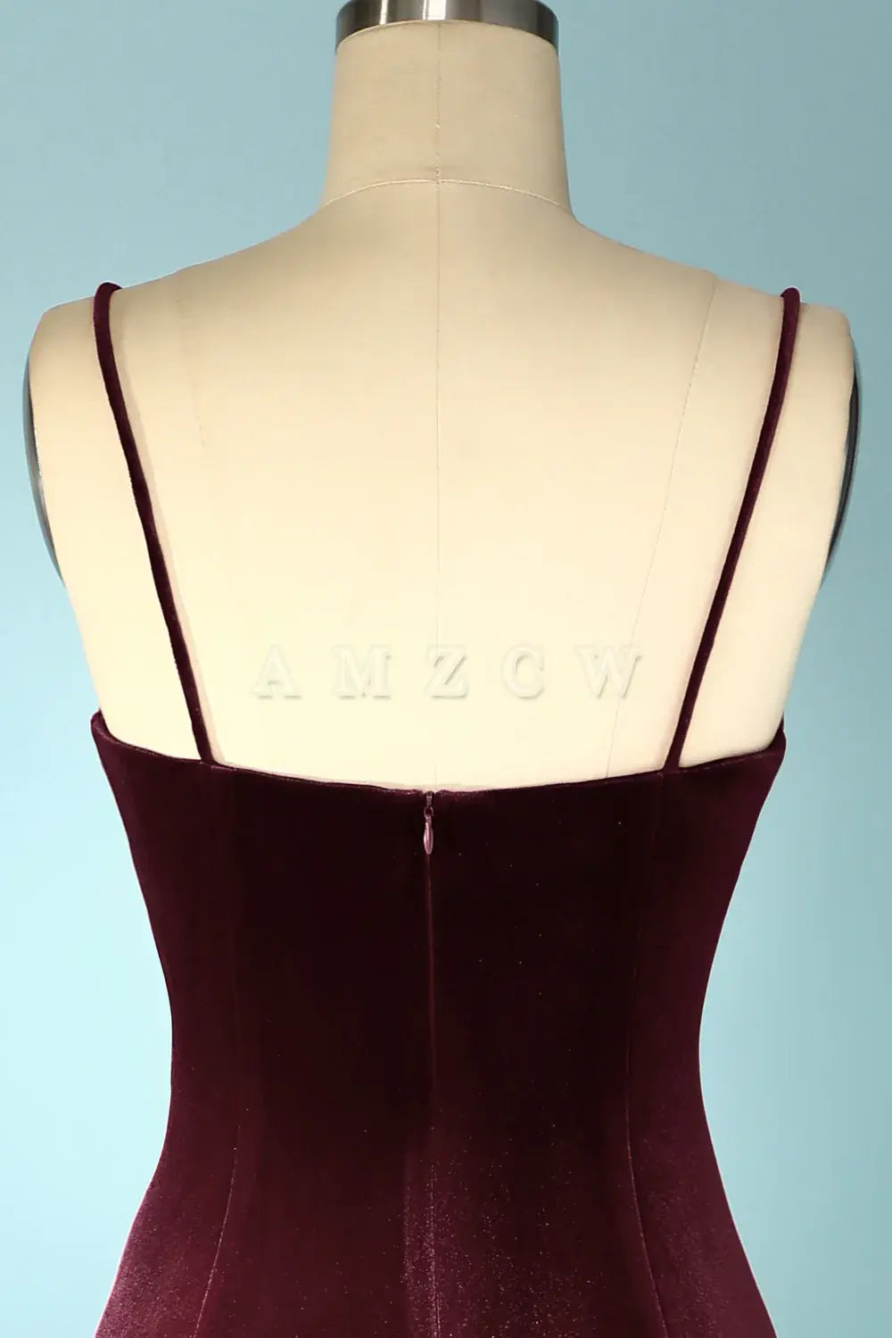 Amzcw Burgundy Velvet Evening Prom Dress Mermaid Backless Long Prom Dress gowns evening dresses prom dresses shops