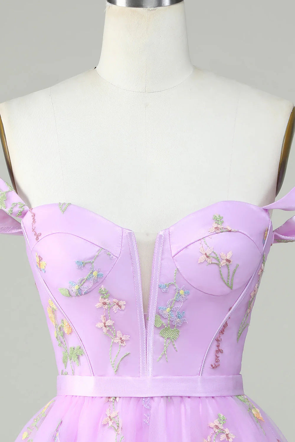 Amzcw Cute A Line Sweetheart Purple Short Homecoming Dress with Embroidery