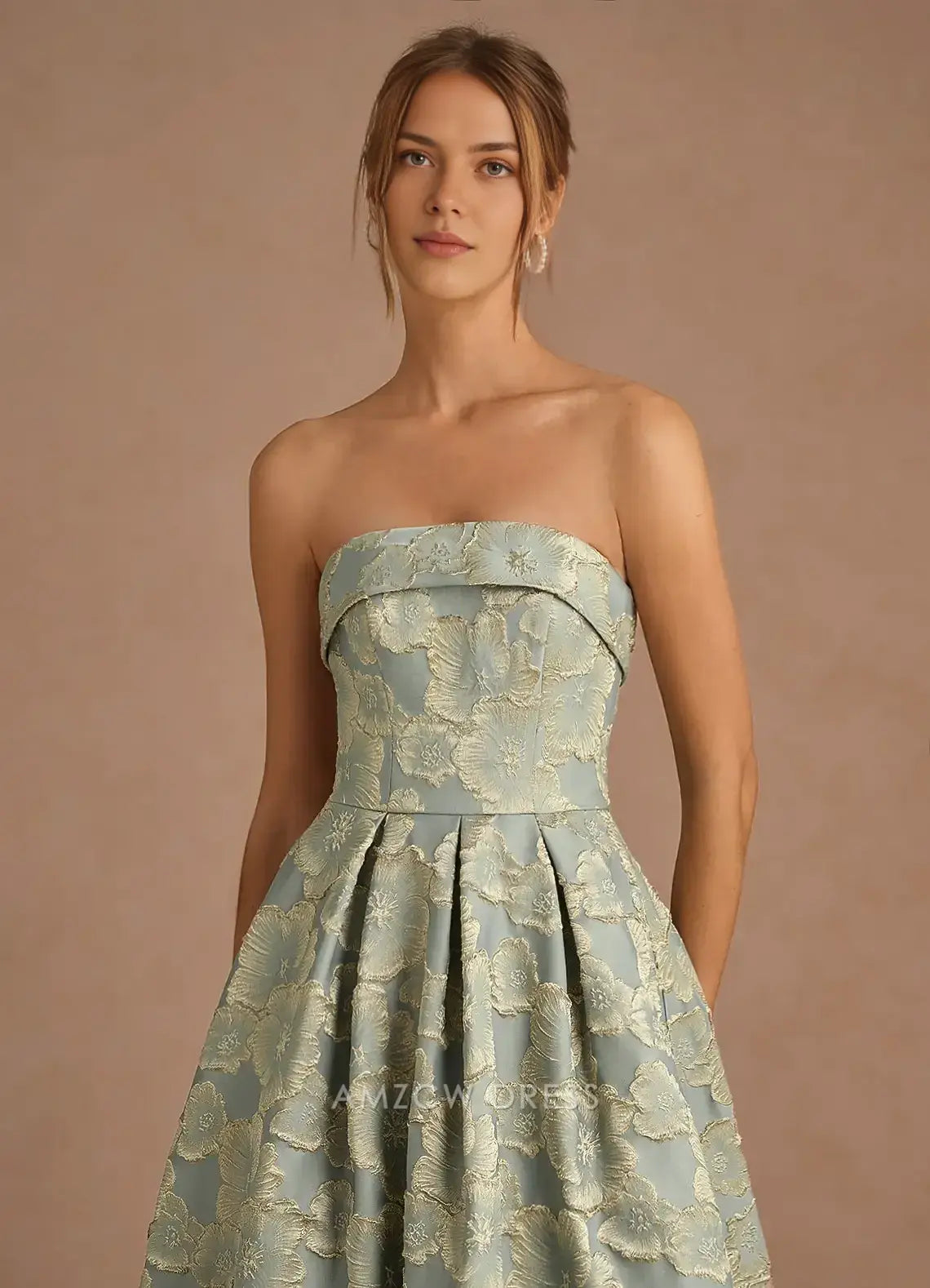 Elegant A-Line Off the Shoulder Sleeveless Back Zip Ankle-Length Floral Lace Prom Dress
