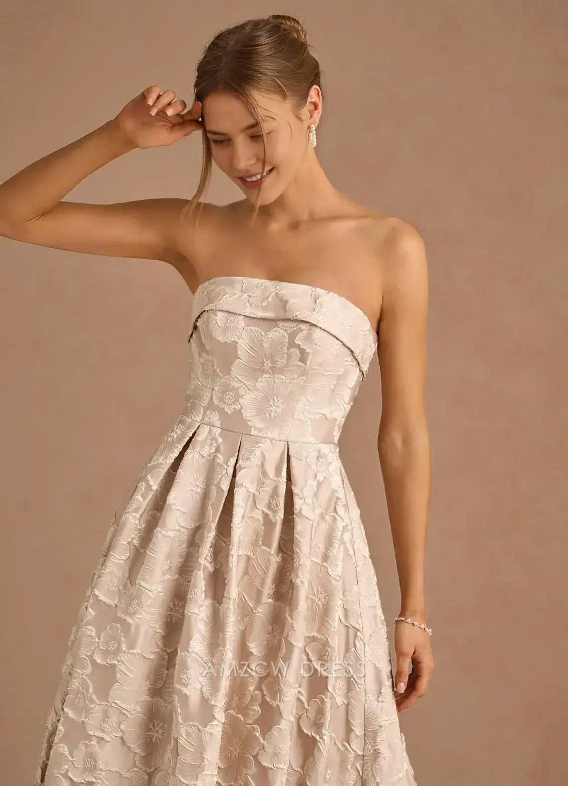 Elegant A-Line Off the Shoulder Sleeveless Back Zip Ankle-Length Floral Lace Prom Dress