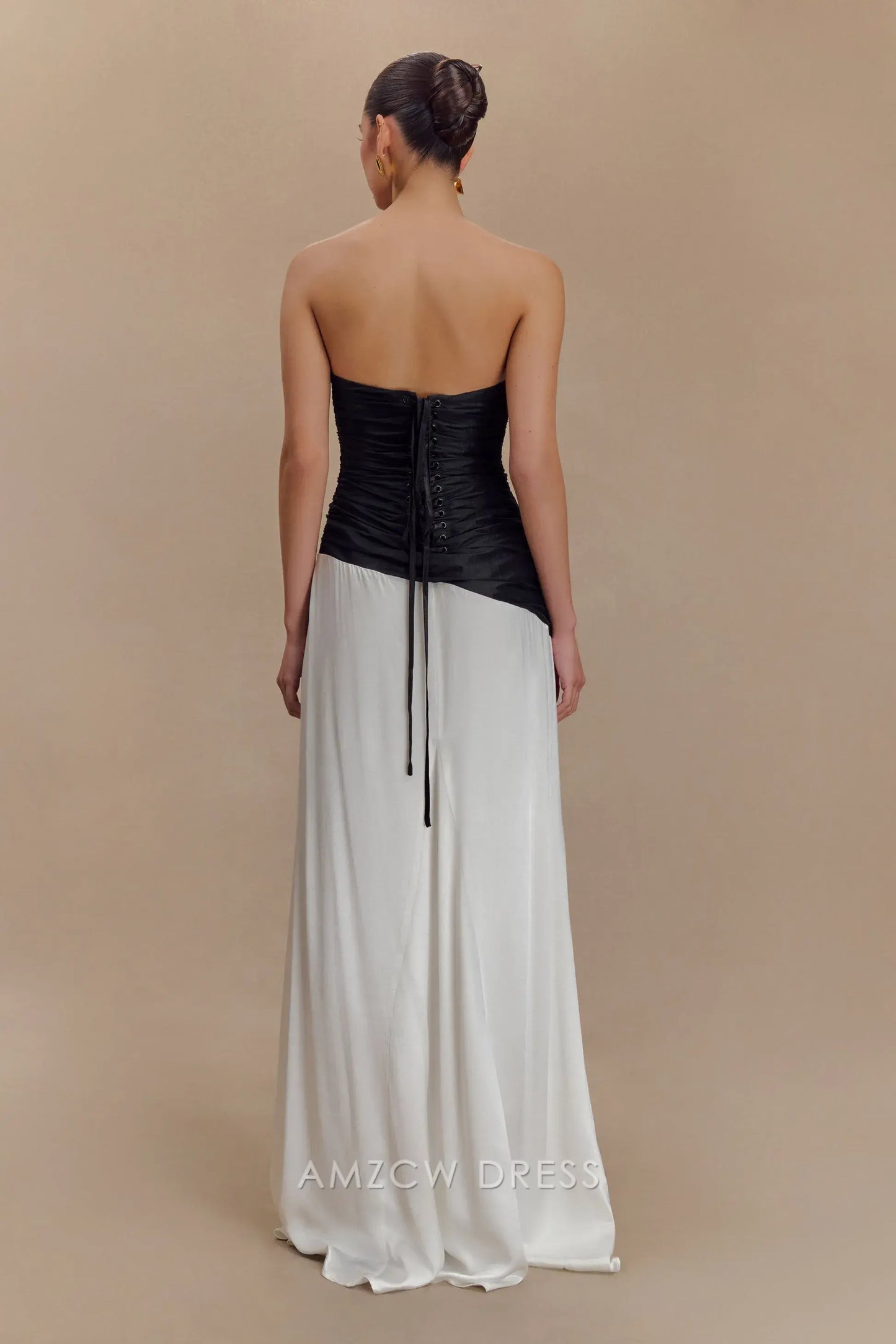 Elegant A-Line Off the Shoulder Sleeveless Lace Up Floor-Length prom dress