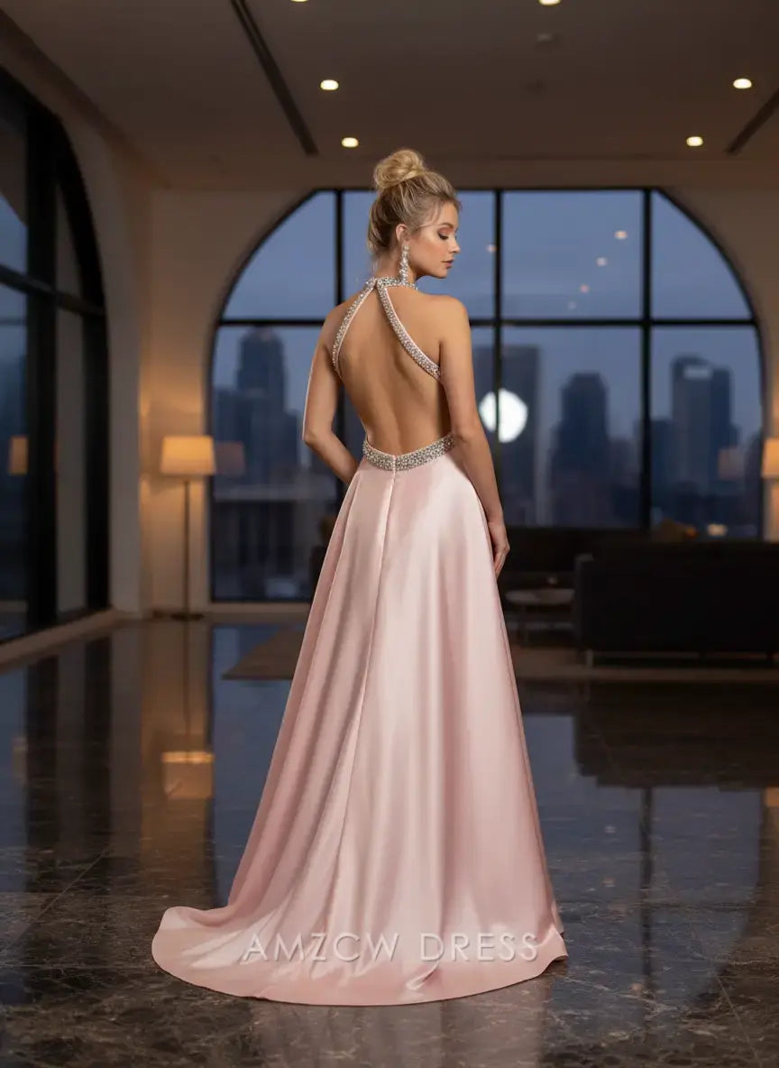 Amzcw Elegantes Vestidos de Fiesta Línea A Satén Verde Azulado con Hombros Descubiertos Mini Vestido Corto Venta Caliente para Mujeres