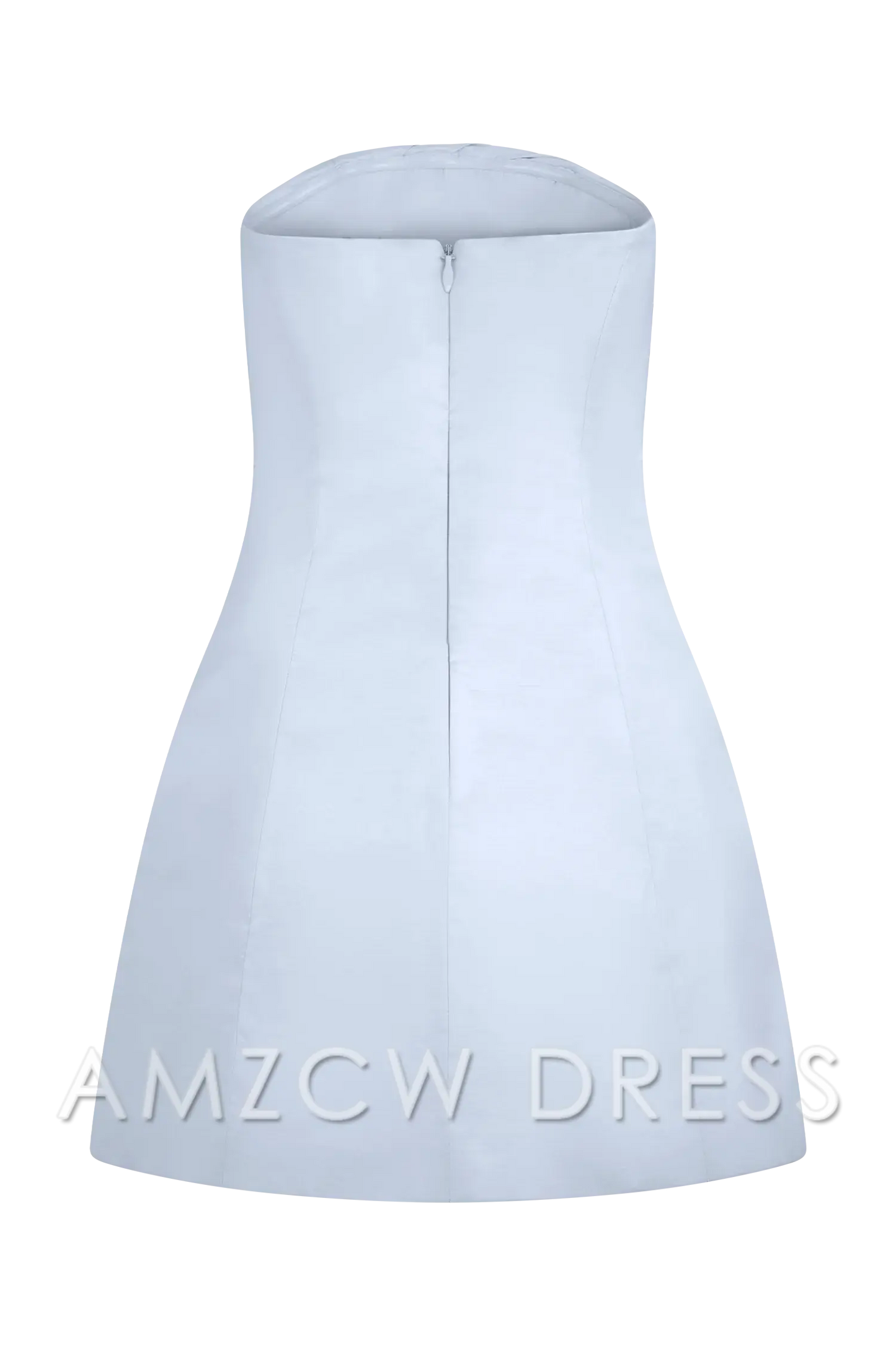 Amzcw Elegant Gathered Taffeta Mini Dress formal wear dresses - Frosted Blue