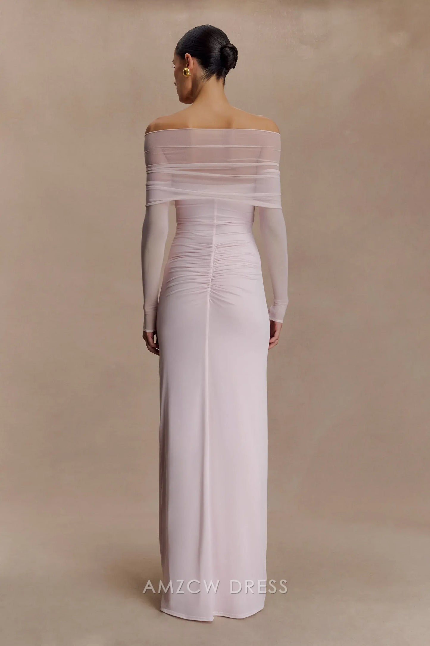Amzcw Elegantes Vestidos de Fiesta Línea A Satén Verde Azulado con Hombros Descubiertos Mini Vestido Corto Venta Caliente para Mujeres