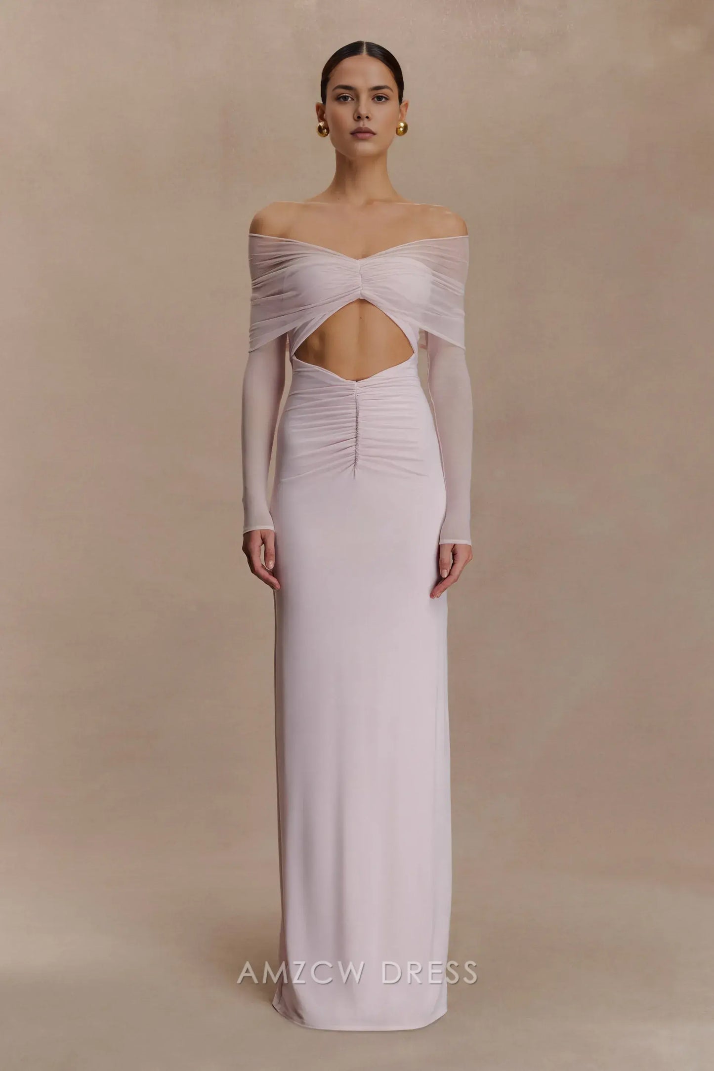 Amzcw Elegantes Vestidos de Fiesta Línea A Satén Verde Azulado con Hombros Descubiertos Mini Vestido Corto Venta Caliente para Mujeres