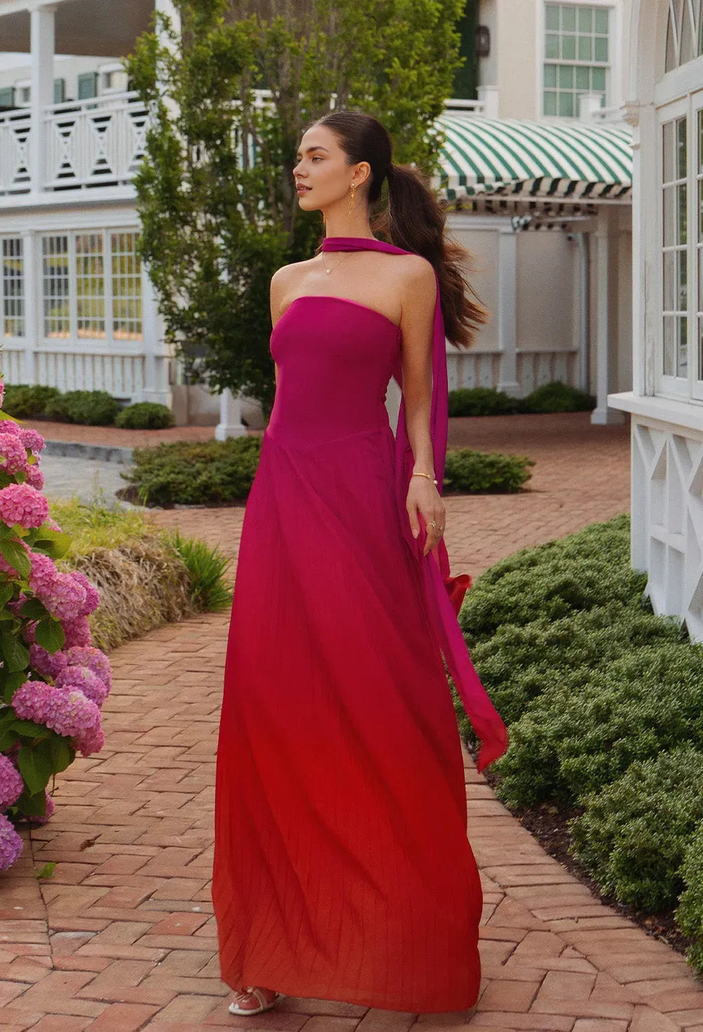 Elegant Strapless Halter Neck Pleated Chiffon Scarf Maxi Dress Prom Dr Amzcw Dress Elegant Strapless Halter Neck Pleated Chiffon Scarf Maxi Dress Prom Dr Amzcw Dress
