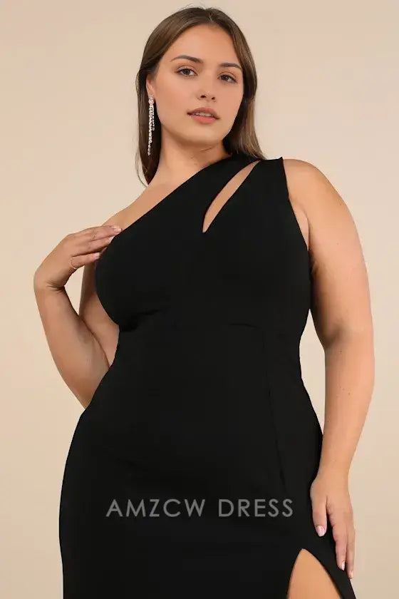 Vestido largo elegante de un solo hombro con energía encantada de Amzcw, vestidos formales