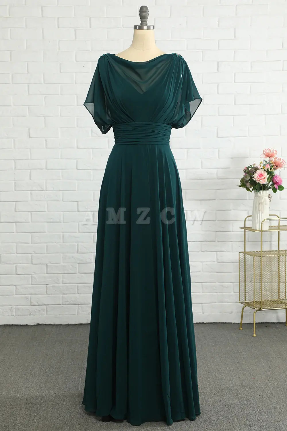 Amzcw Green Chiffon Mother Dress Long Bridesmaid Dress prom dresses shops gowns evening dresses