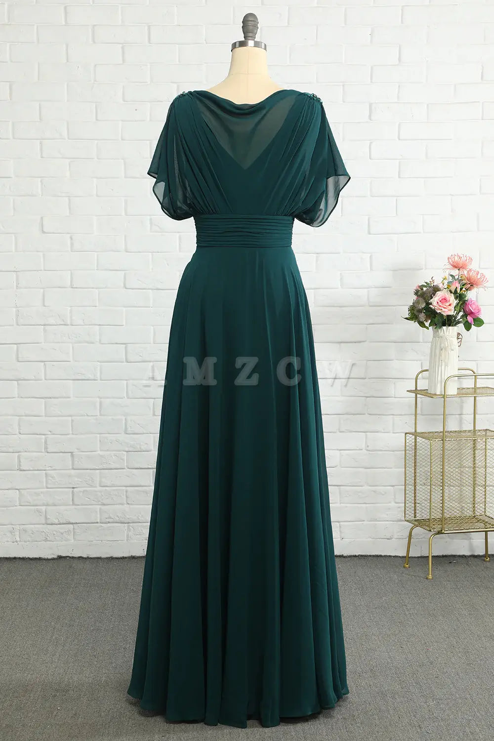 Amzcw Green Chiffon Mother Dress Long Bridesmaid Dress prom dresses shops gowns evening dresses