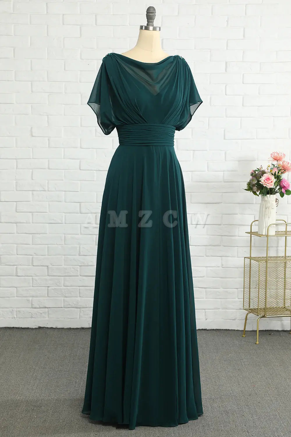 Amzcw Green Chiffon Mother Dress Long Bridesmaid Dress prom dresses shops gowns evening dresses