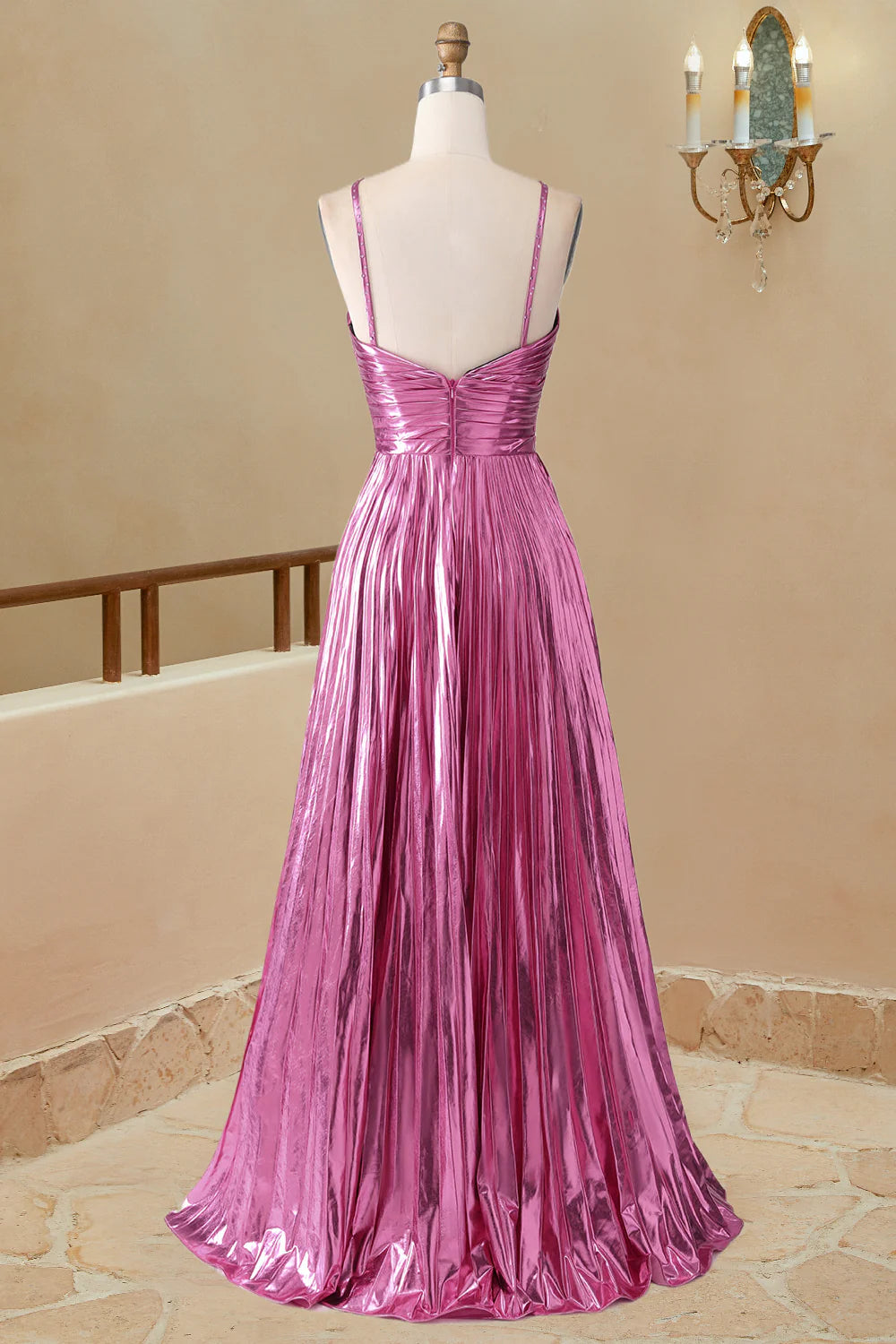 Vestido de fiesta de satén sin mangas con cuello halter, corte A, sencillo, largo y formal
