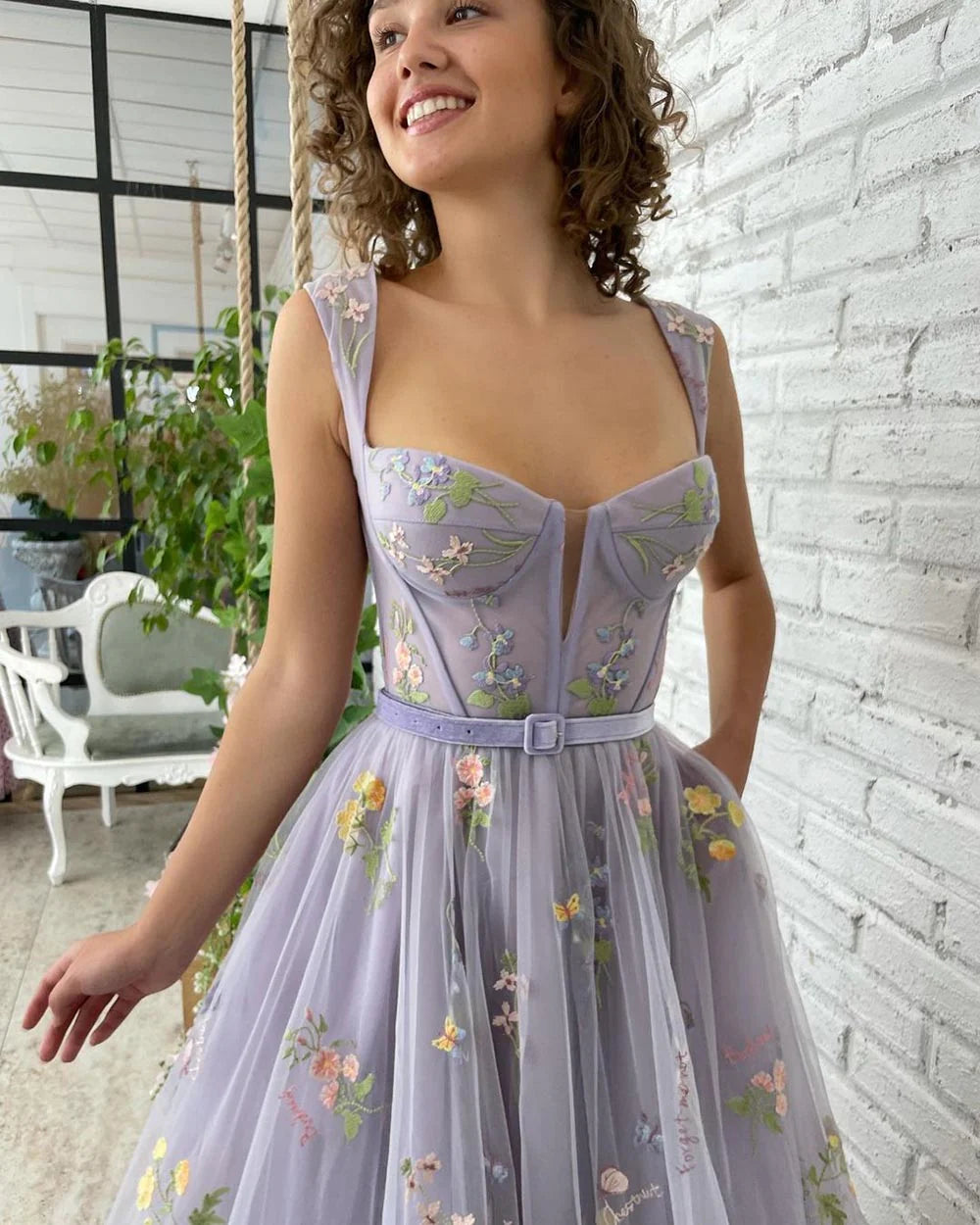 Vestido de fiesta de graduación con tirantes en forma de A para adolescentes con apliques Vestido de cóctel con apliques
