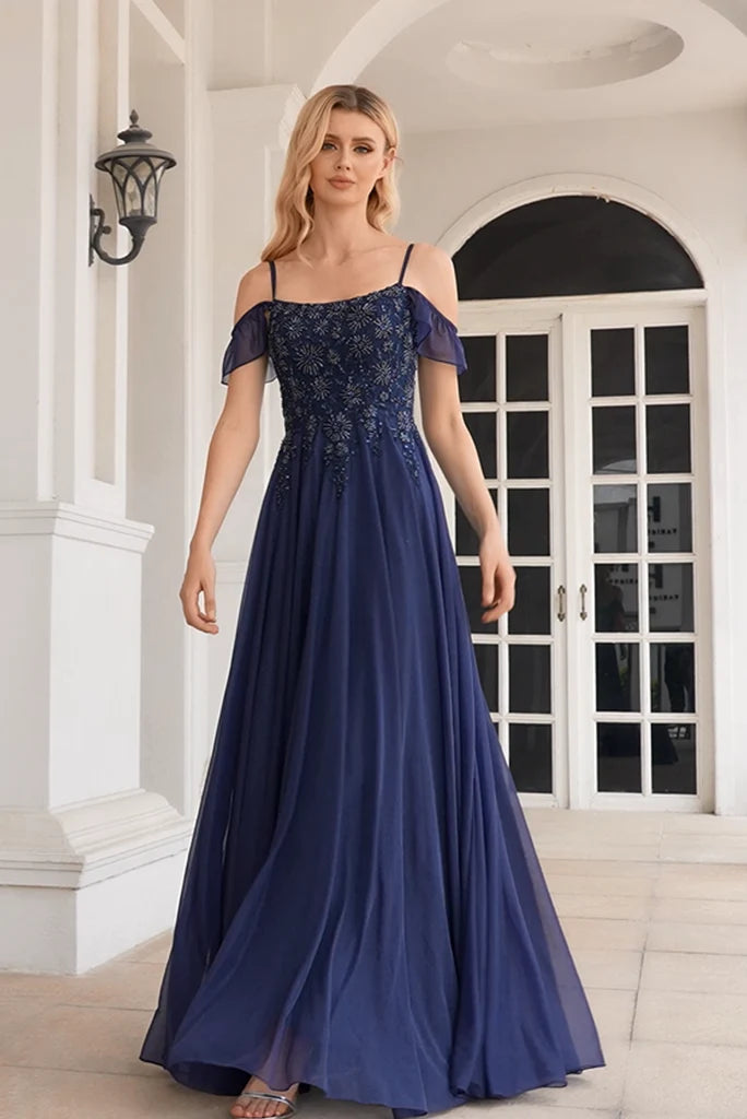 New Arrival Sparkly A Line Off The Shoulder Prom/Mother Of The Bride Dresses With Beaded