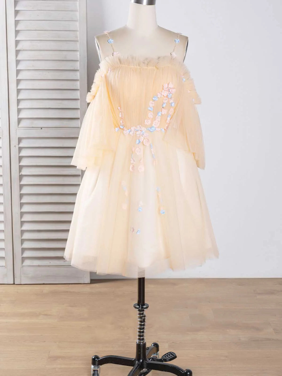 Off The Shoulder A Line Tulle Homecoming Dresses Lace Short/Mini